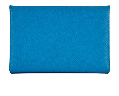 Hermes Calvi Cardholder, &pound;180, Accessories, Blue, Leather, Front view